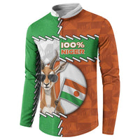Personalized Niger Button Sweatshirt Dama Gazelle Waving Flag Funny Style