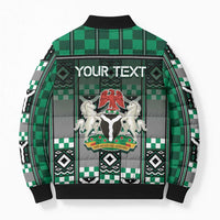 Personalized Nigeria Bomber Puffer Jacket Eagle With Tribal Patterns