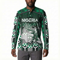 Personalized Nigeria Button Sweatshirt Eagle With Tribal Patterns