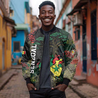 Personalized Senegal Bomber Jacket Heart Baobab Art Grunge Style