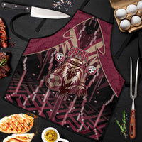 Qatar Football Apron Glitch Style Falcon With Arabic Patterns
