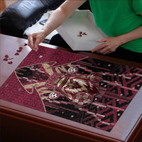 Qatar Football Puzzle Glitch Style Falcon With Arabic Patterns
