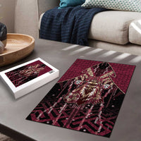 Qatar Football Puzzle Glitch Style Falcon With Arabic Patterns