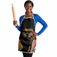 African Juneteenth Freedom Day 1865 Apron Colors Liquid Marble With Broken Chains