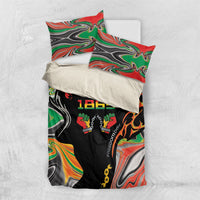 African Juneteenth Freedom Day 1865 Bedding Set Colors Liquid Marble With Broken Chains