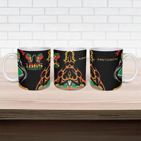 African Juneteenth Freedom Day 1865 Ceramic Mug Colors Liquid Marble With Broken Chains