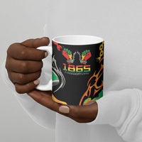 African Juneteenth Freedom Day 1865 Ceramic Mug Colors Liquid Marble With Broken Chains