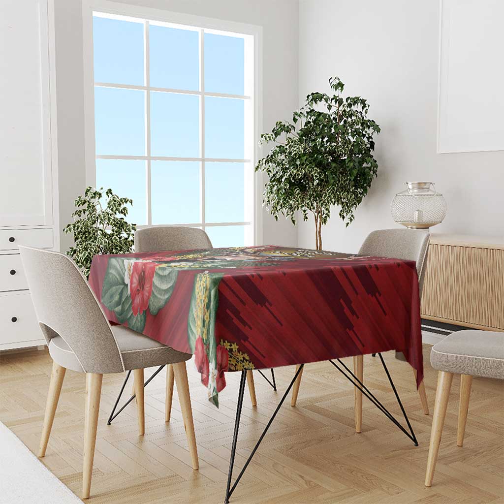 Antigua and Barbuda Tablecloth Tropical Flowers Stag Deer - Wonder Print Shop