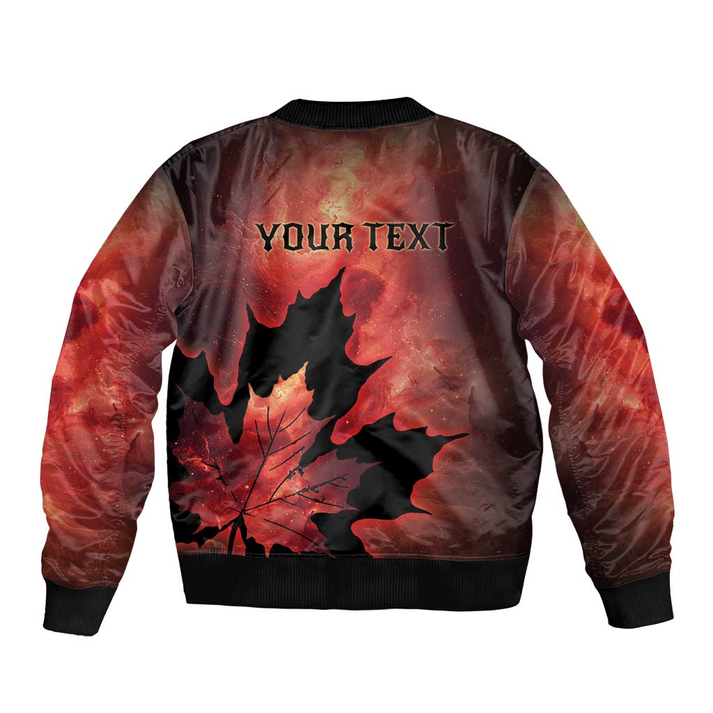 Personalized Canada Maple Leaf Bomber Jacket Red Galaxy Style - Wonder Print Shop