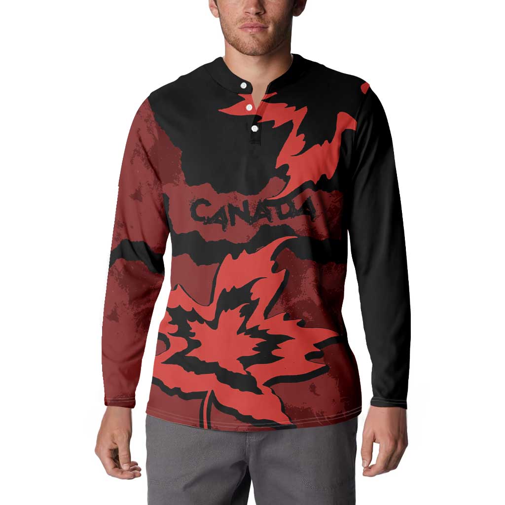 Canada Maple Leaf Button Sweatshirt Unique Style Red Version - Wonder Print Shop