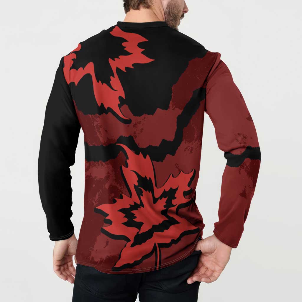 Canada Maple Leaf Button Sweatshirt Unique Style Red Version - Wonder Print Shop