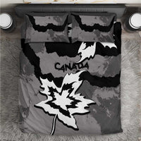 Canada Maple Leaf Bedding Set Unique Style Black Version - Wonder Print Shop