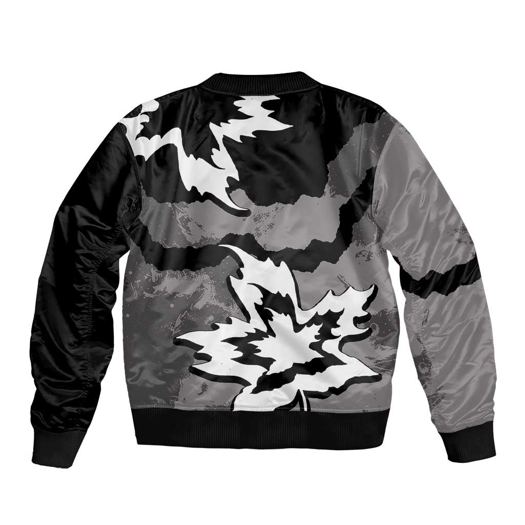 Canada Maple Leaf Bomber Jacket Unique Style Black Version - Wonder Print Shop