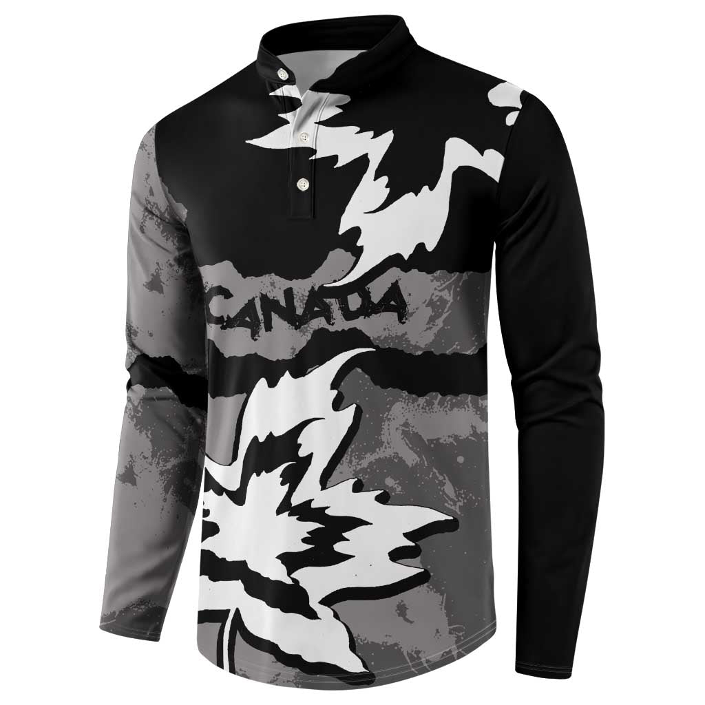 Canada Maple Leaf Button Sweatshirt Unique Style Black Version - Wonder Print Shop