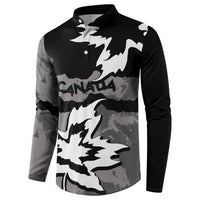 Canada Maple Leaf Button Sweatshirt Unique Style Black Version - Wonder Print Shop