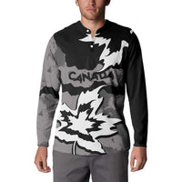 Canada Maple Leaf Button Sweatshirt Unique Style Black Version - Wonder Print Shop
