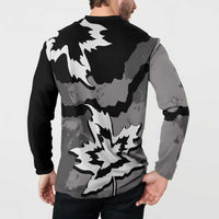 Canada Maple Leaf Button Sweatshirt Unique Style Black Version - Wonder Print Shop
