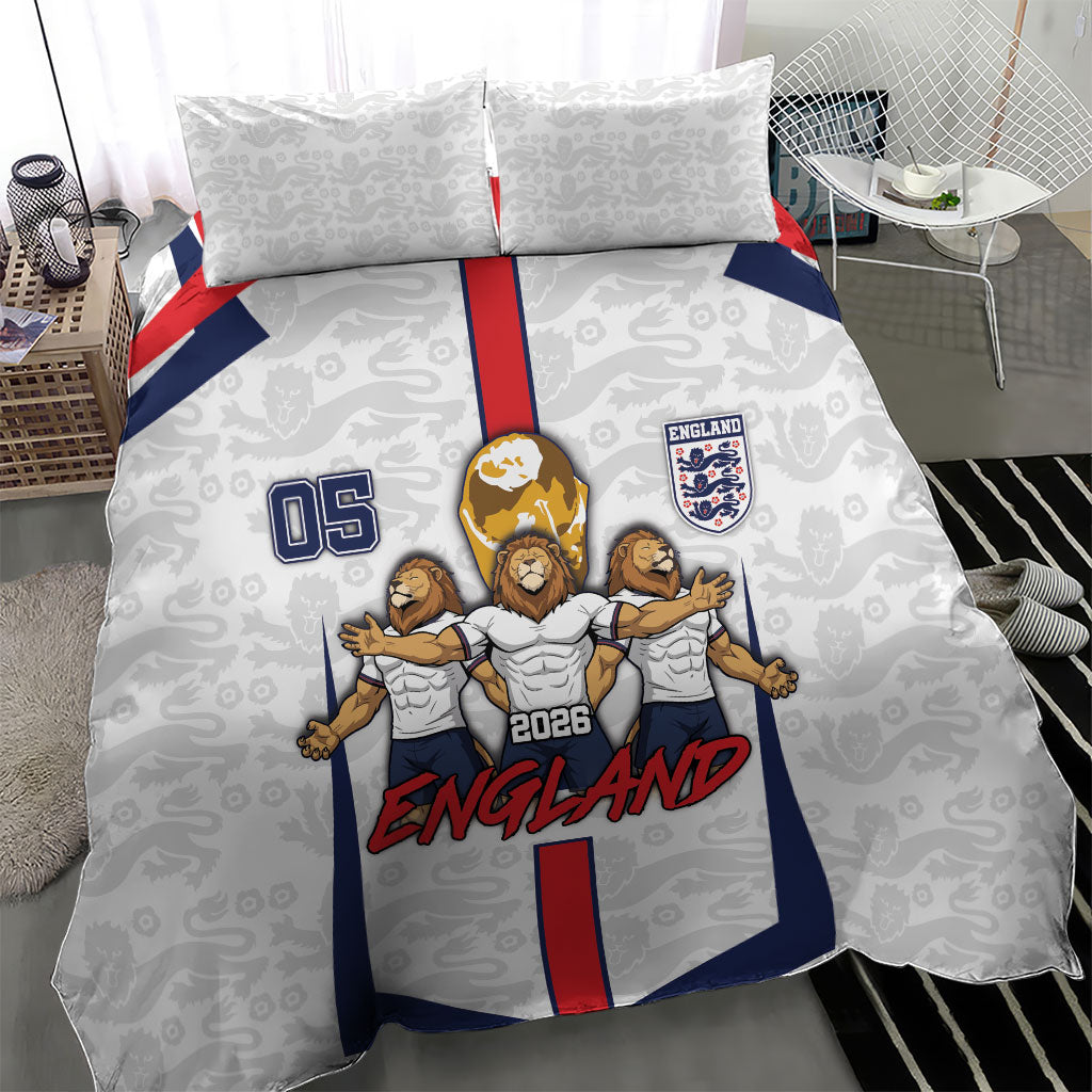 Custom England Football Bedding Set Three Lions Trophy St George Cross