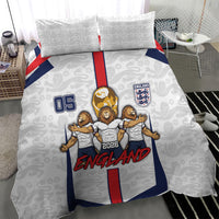 Custom England Football Bedding Set Three Lions Trophy St George Cross