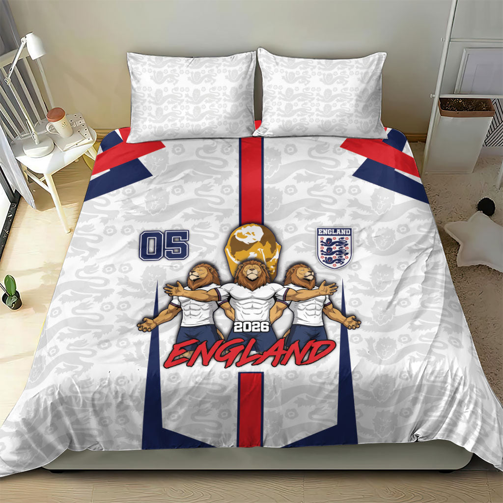 Custom England Football Bedding Set Three Lions Trophy St George Cross