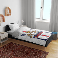 Custom England Football Bedding Set Three Lions Trophy St George Cross