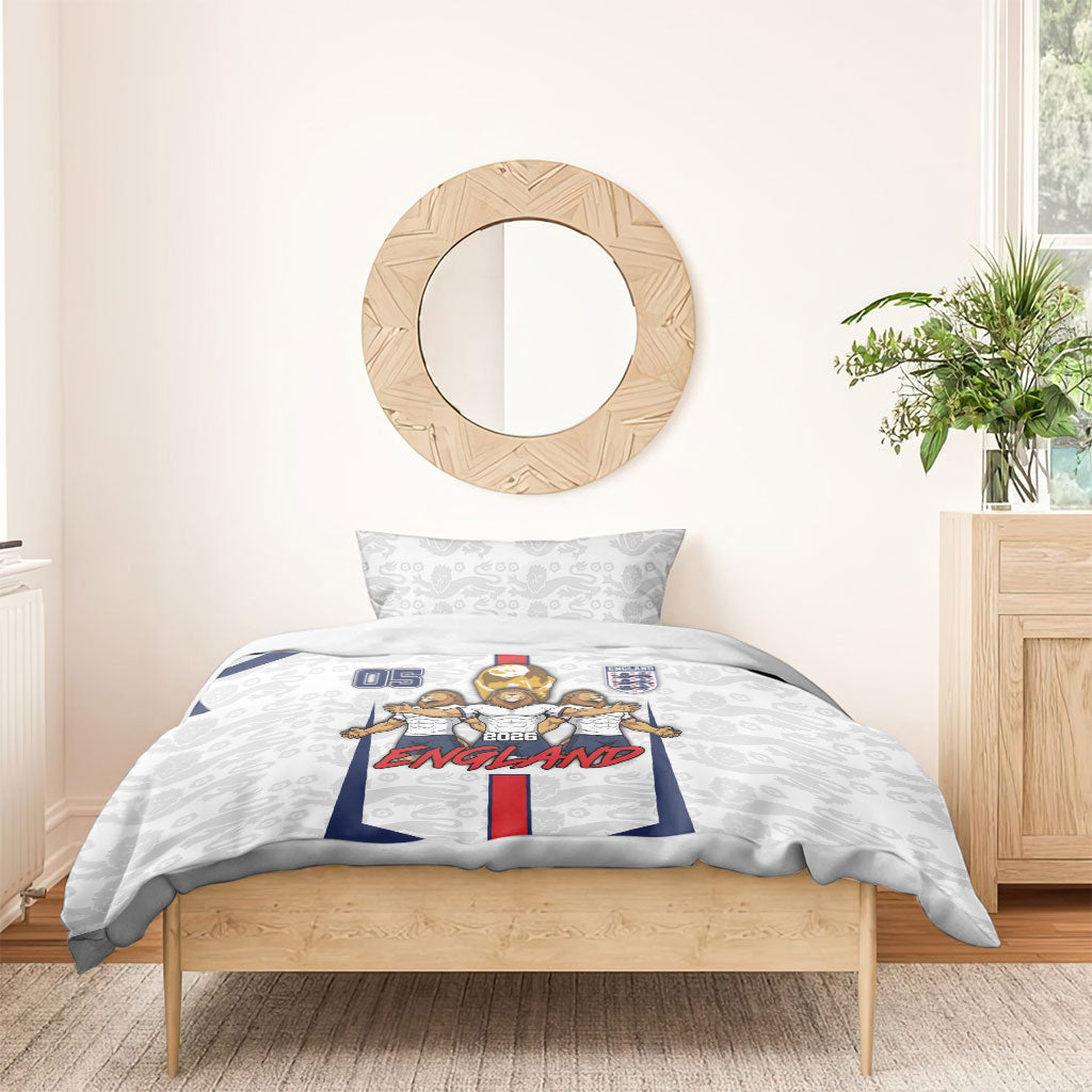 Custom England Football Bedding Set Three Lions Trophy St George Cross