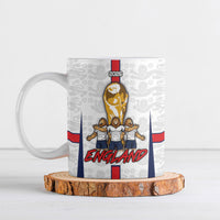 Custom England Football Ceramic Mug Three Lions Trophy St George Cross