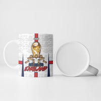 Custom England Football Ceramic Mug Three Lions Trophy St George Cross