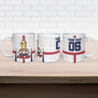 Custom England Football Ceramic Mug Three Lions Trophy St George Cross