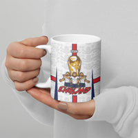 Custom England Football Ceramic Mug Three Lions Trophy St George Cross