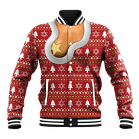 Christmas 3D Funny Graphic Baseball Jacket Boob Gold Star Pasty Ugly Knit Pattern