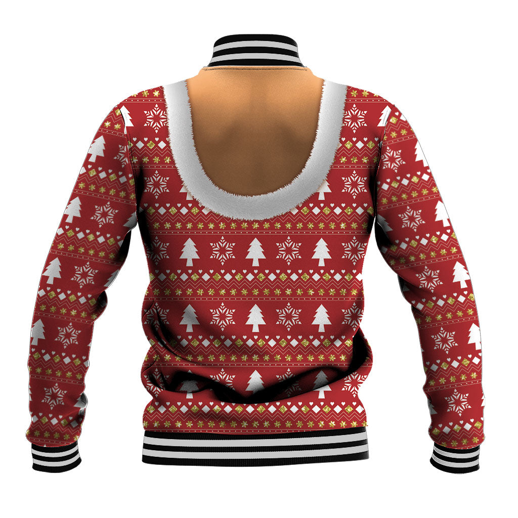 Christmas 3D Funny Graphic Baseball Jacket Boob Gold Star Pasty Ugly Knit Pattern