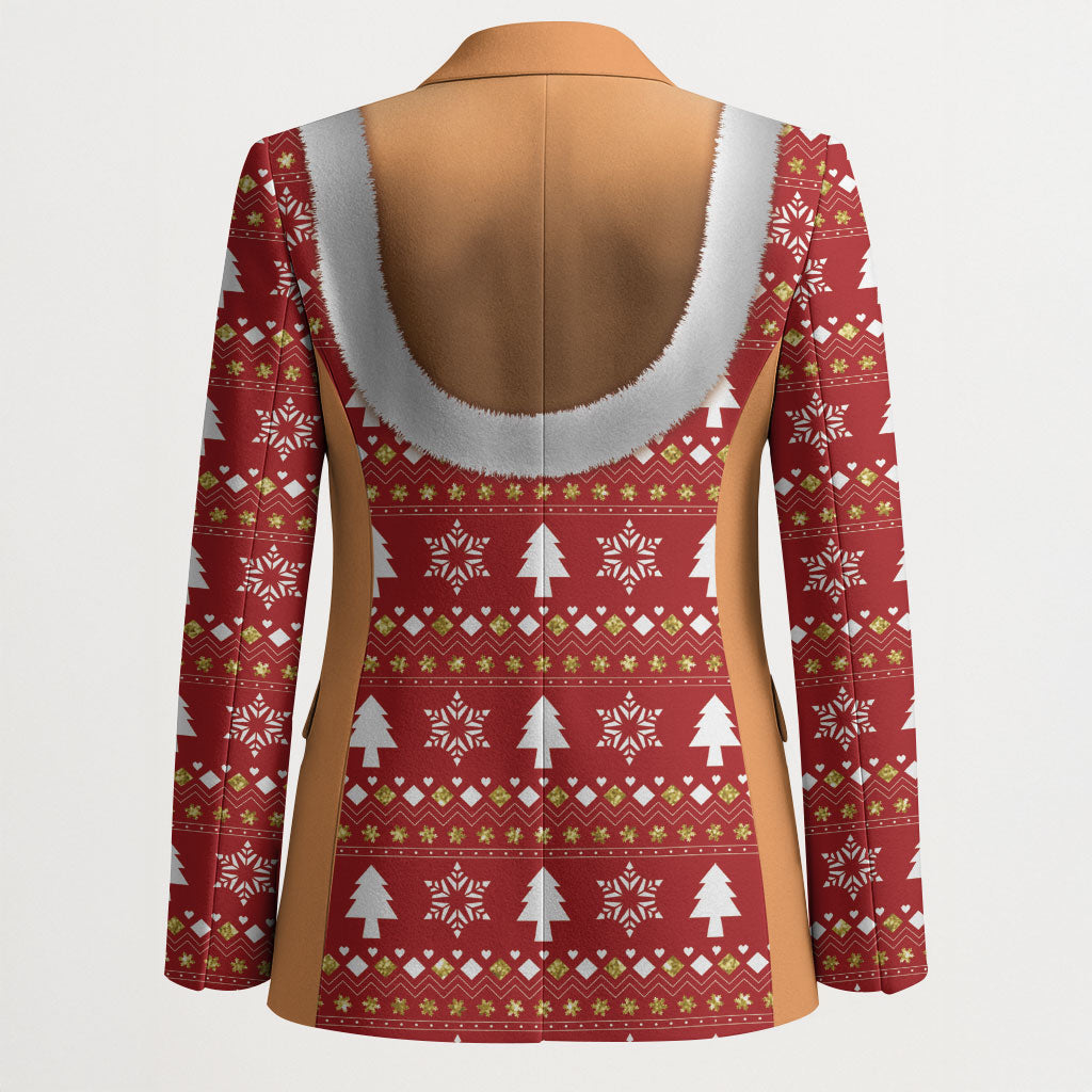Christmas 3D Funny Graphic Blazer Boob Gold Star Pasty Ugly Knit Pattern