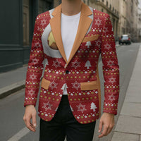 Christmas 3D Funny Graphic Blazer Boob Gold Star Pasty Ugly Knit Pattern