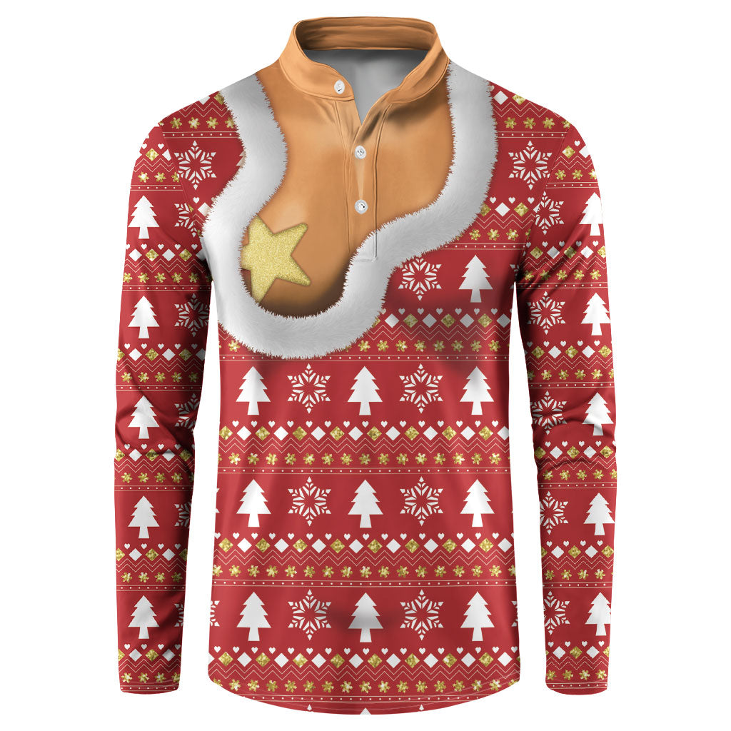 Christmas 3D Funny Graphic Button Sweatshirt Boob Gold Star Pasty Ugly Knit Pattern