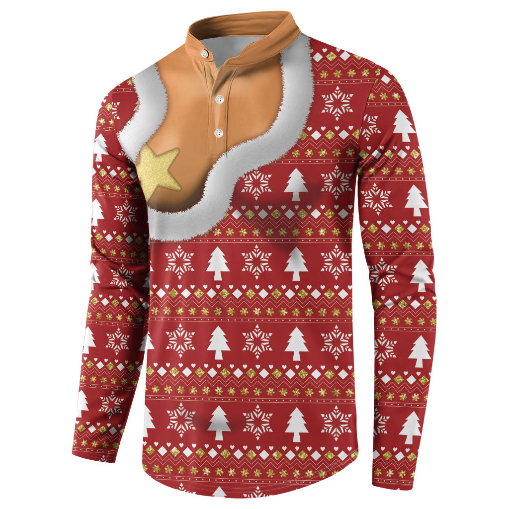 Christmas 3D Funny Graphic Button Sweatshirt Boob Gold Star Pasty Ugly Knit Pattern
