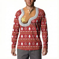 Christmas 3D Funny Graphic Button Sweatshirt Boob Gold Star Pasty Ugly Knit Pattern