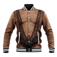 Hairy Chest 3D Funny Graphic Baseball Jacket Rooster Fishnet Suspenders