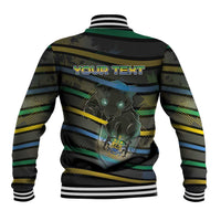 Personalized Gabon Baseball Jacket Panther Strike Striped Style