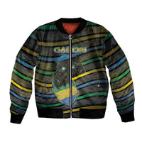Personalized Gabon Bomber Jacket Panther Strike Striped Style