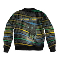 Personalized Gabon Bomber Jacket Panther Strike Striped Style