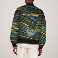 Personalized Gabon Bomber Jacket Panther Strike Striped Style