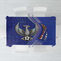 Uzbekistan Football Tablecloth Modern Glitch Art Style Huma Bird