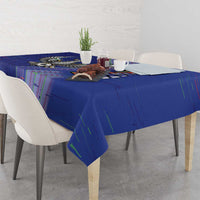 Uzbekistan Football Tablecloth Modern Glitch Art Style Huma Bird