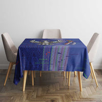 Uzbekistan Football Tablecloth Modern Glitch Art Style Huma Bird