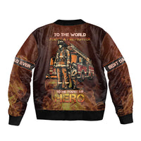 Firefighter Fathers Day Bomber Jacket Best Dad Ever