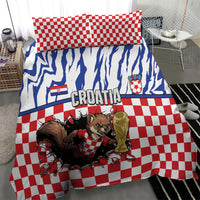 Croatia Football Bedding Set Marten In Hole With Checkered Patterns