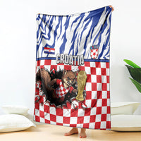 Croatia Football Blanket Marten In Hole With Checkered Patterns