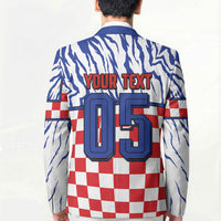 Custom Croatia Football Blazer Marten In Hole With Checkered Patterns