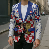 Custom Croatia Football Blazer Marten In Hole With Checkered Patterns
